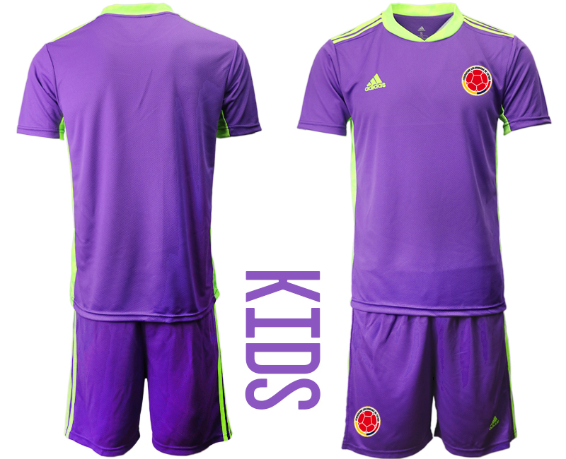 Cheap Youth 2020-2021 Season National team Colombia goalkeeper purple Soccer Jersey
